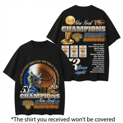 "End 53-Year Drought" New York Basketball Champions 2026 Graphic Tee
