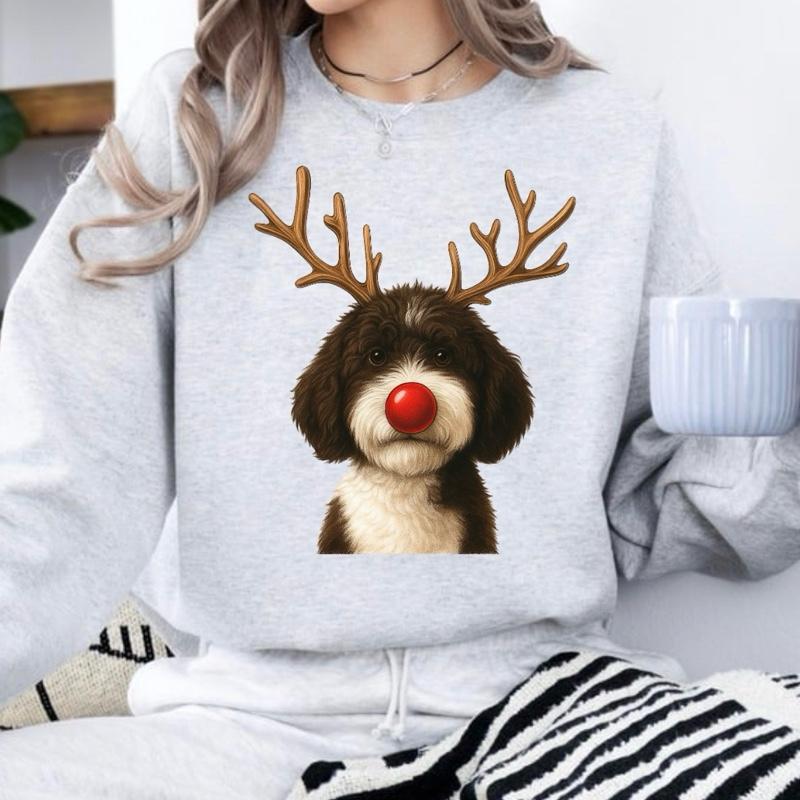 Christmas Reindeer Dog Sweatshirt – Unisex Festive Pet Graphic Pullover