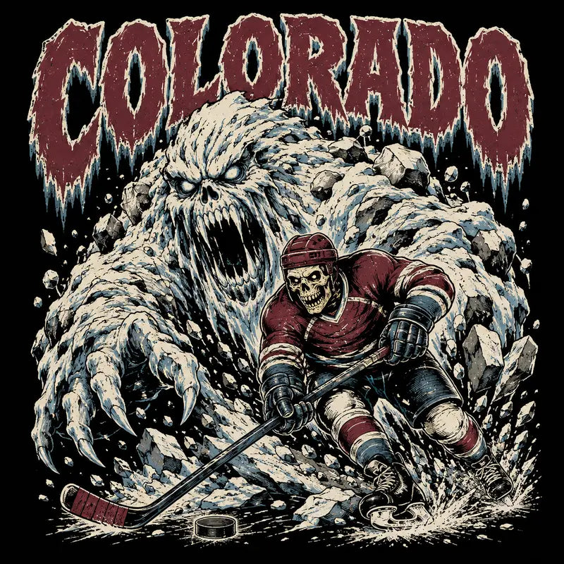 Gildan USA 32 Teams Ice Hockey Skull Vintage Sweatshirt - Classic 90s All Team Game Day Crewneck