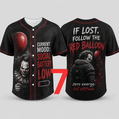 Unisex Horror Graphic Print Baseball Jersey - Slasher Theme Button-Up