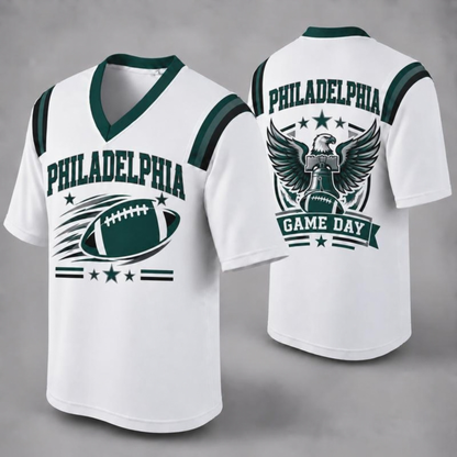 "32 City Football Fan Jersey Style" Athletic Graphic T-Shirt