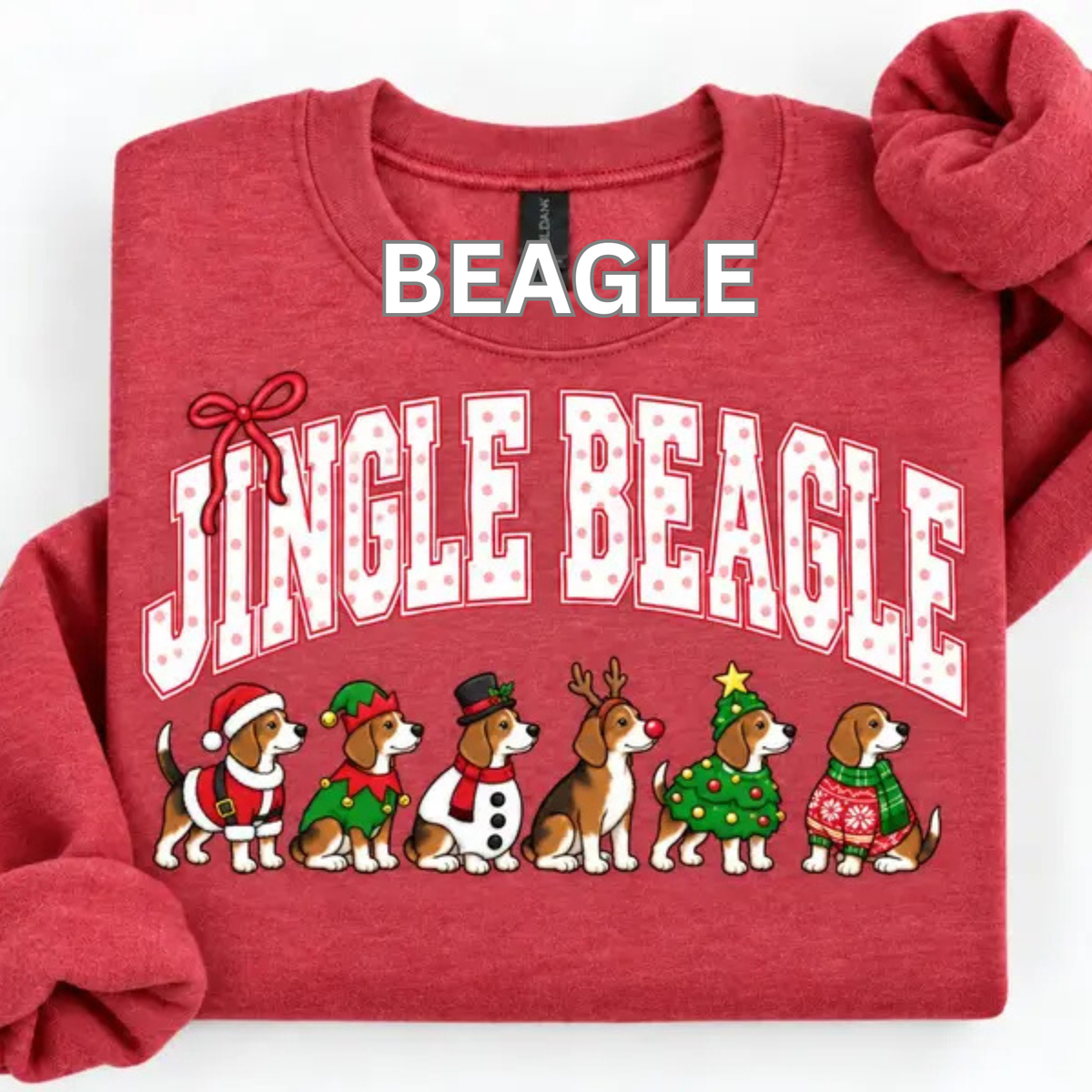 Merry Dogmas Holly Christmas Dog Breed Sweatshirt – Vintage Santa Dog Lover Crewneck