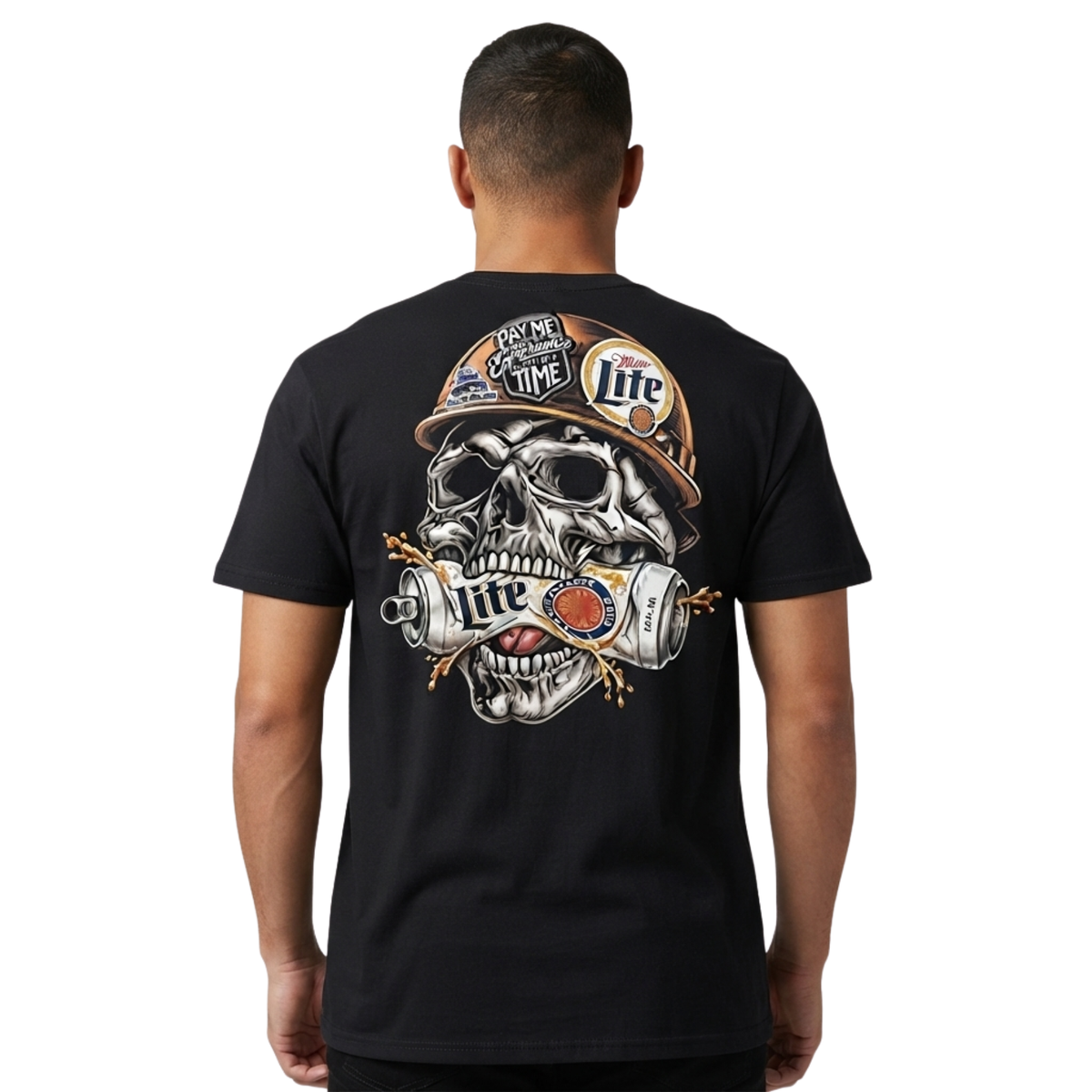 High Vis Reflective Blue Collar American Tradesman Graphic T-Shirt
