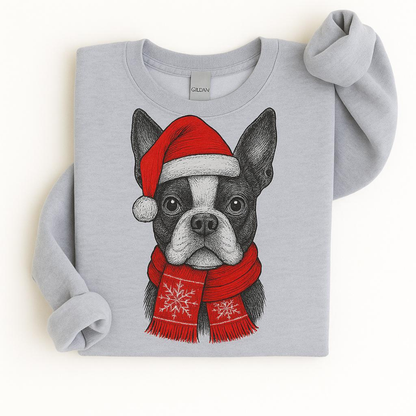 Ugly Christmas Style Santa Paws Dog Crewneck Sweater – Unisex Sport Grey Festive Pet Pullover