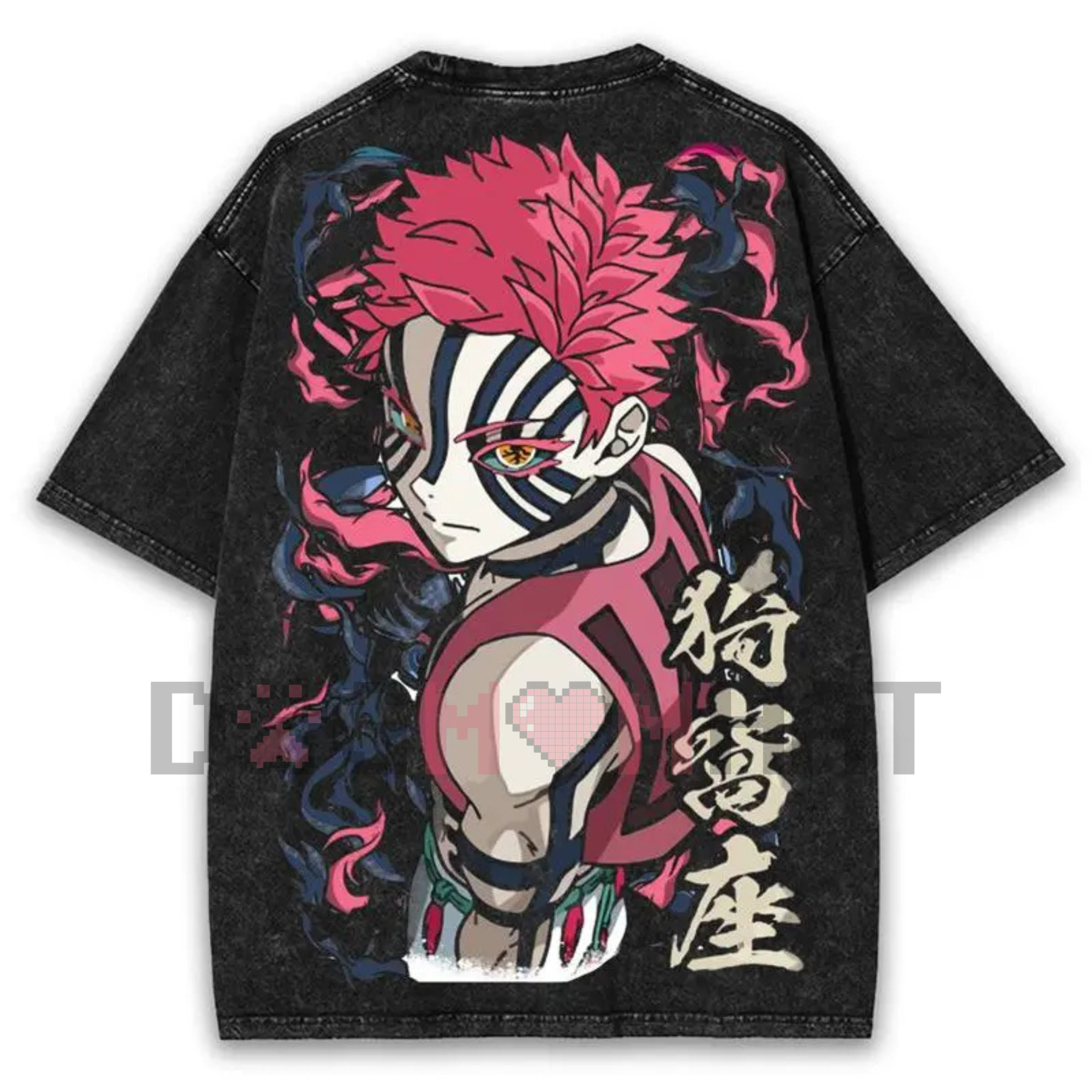 Akaza x Chaos Empress Washed Anime Tee – Darkcore Streetwear, Final Boss Energy Graphic, Unisex 2025 - Dogmomhat