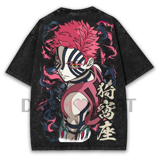 Akaza x Chaos Empress Washed Anime Tee – Darkcore Streetwear, Final Boss Energy Graphic, Unisex 2025 - Dogmomhat