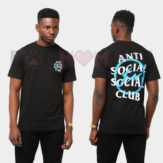 Anti Social Social Club x Fragment Blue Bolt T-Shirt - Teezioo