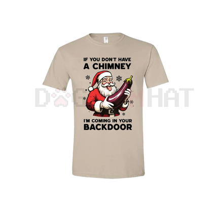 Backdoor Santa Christmas Joke T-Shirt – Naughty Holiday Slogan Tee - dogmomhat