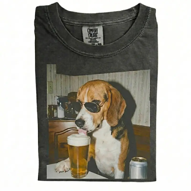 Dog Breeds Available "Drinking Beer" Retro T-Shirt