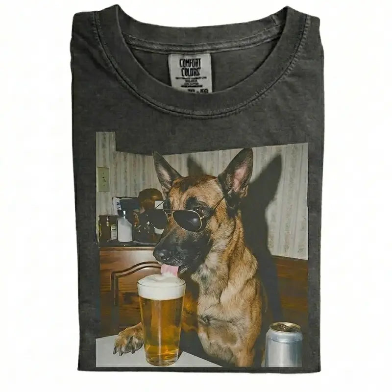 Dog Breeds Available "Drinking Beer" Retro T-Shirt