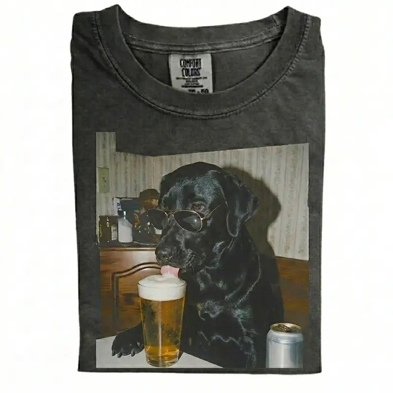 Dog Breeds Available "Drinking Beer" Retro T-Shirt