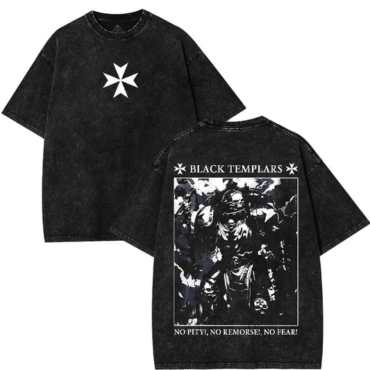 Black Templars "No Pity, No Remorse, No Fear" T-Shirt – Warhammer 40K Sci-Fi Fan Unisex Cotton Tee - dogmomhat