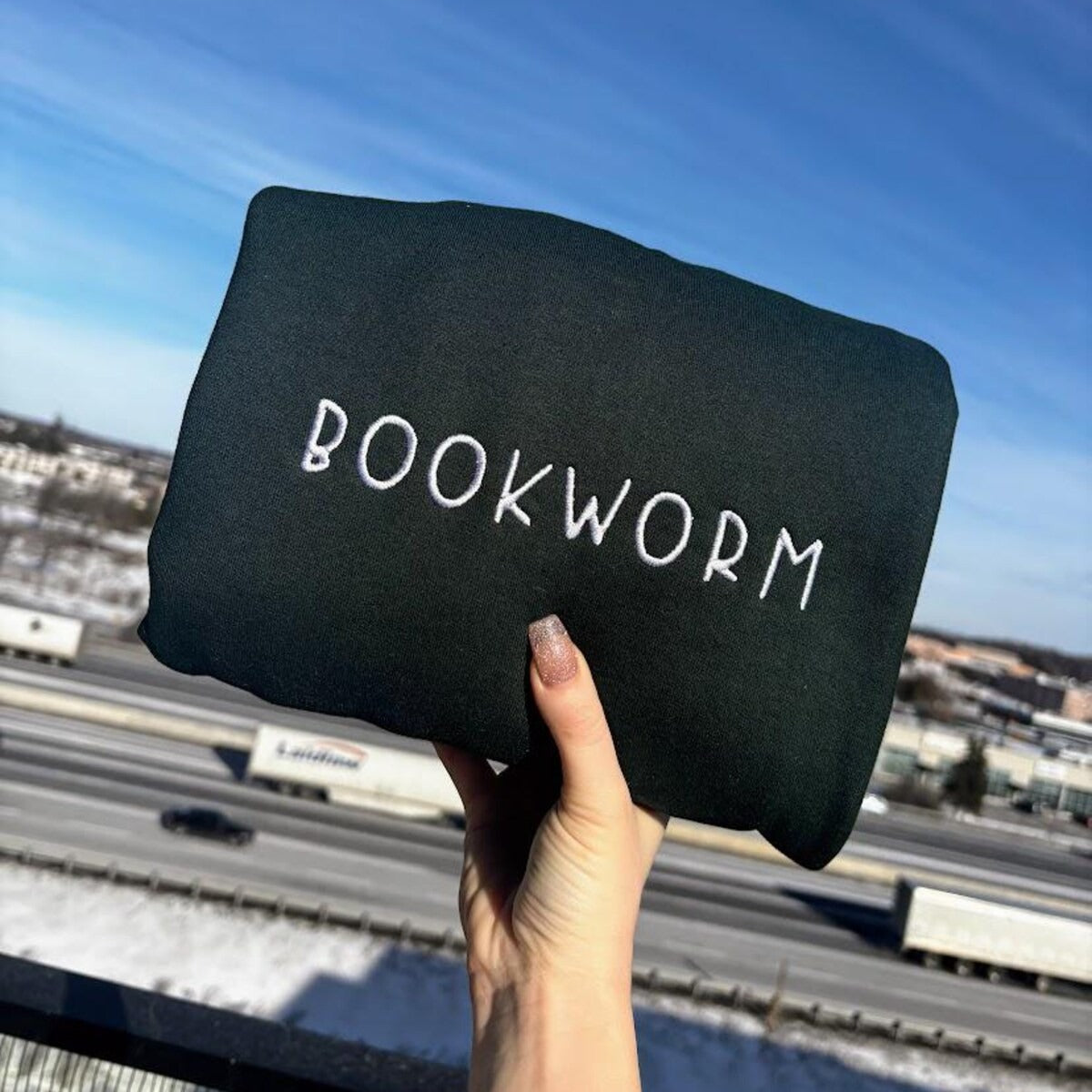 Bookworm Embroidered Sweatshirt, Bookish Hoodie, Book Club Sweater, Bookworm Crewneck
