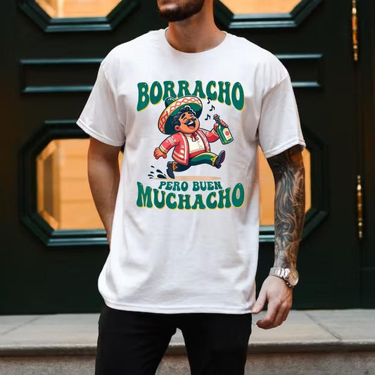 Borracho Pero Buen Muchacho" Funny Mexican Men's T-Shirt – Humor Tee - Dogmomhat