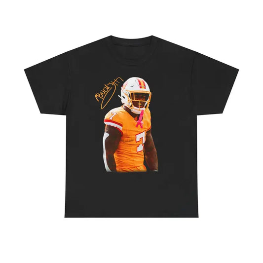 Bucky Irving T-Shirt – Black Distressed Vintage Jersey, Sports Fan Apparel, Unisex Regular Fit Cotton Shirt - Dogmomhat