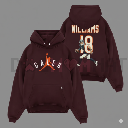 Caleb Williams "Air Caleb" #18 Bears Nation Cotton Hoodie - dogmomhat