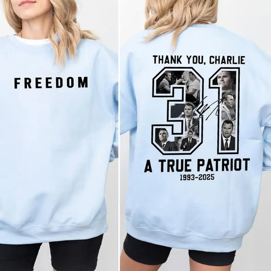 Charlie Kirk American Patriot Sweatshirt – Freedom Graphic Sweatshirt, Unisex Political Apparel - Dogmomhat