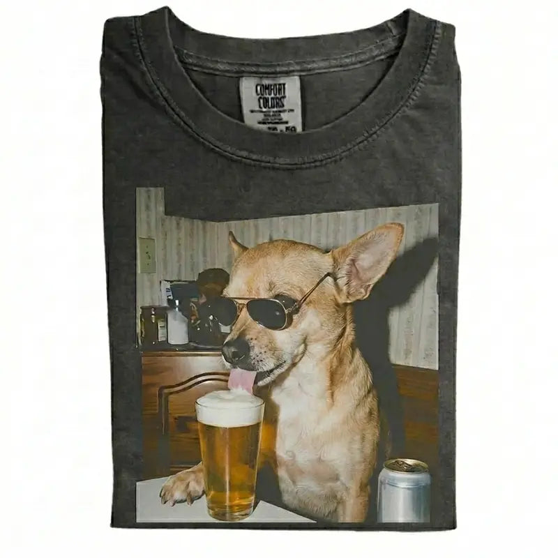Dog Breeds Available "Drinking Beer" Retro T-Shirt