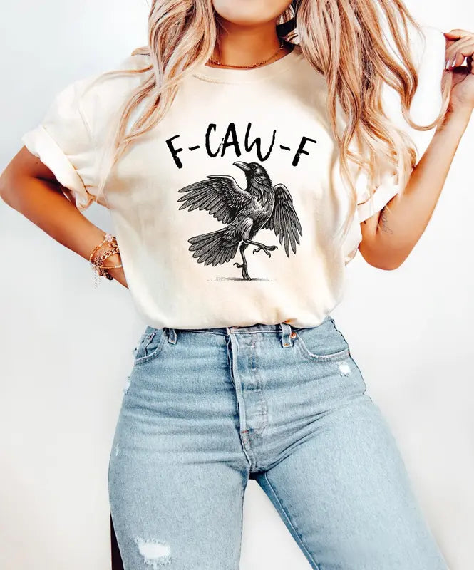 Comfort Colors "F-Caw-F" T-Shirt – Funny Raven Crow Tee - Dogmomhat