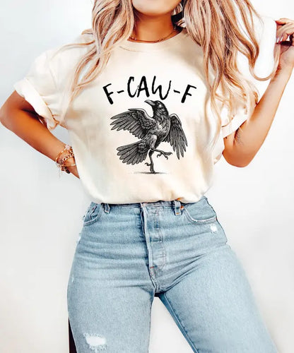 Comfort Colors "F-Caw-F" T-Shirt – Funny Raven Crow Tee - Dogmomhat
