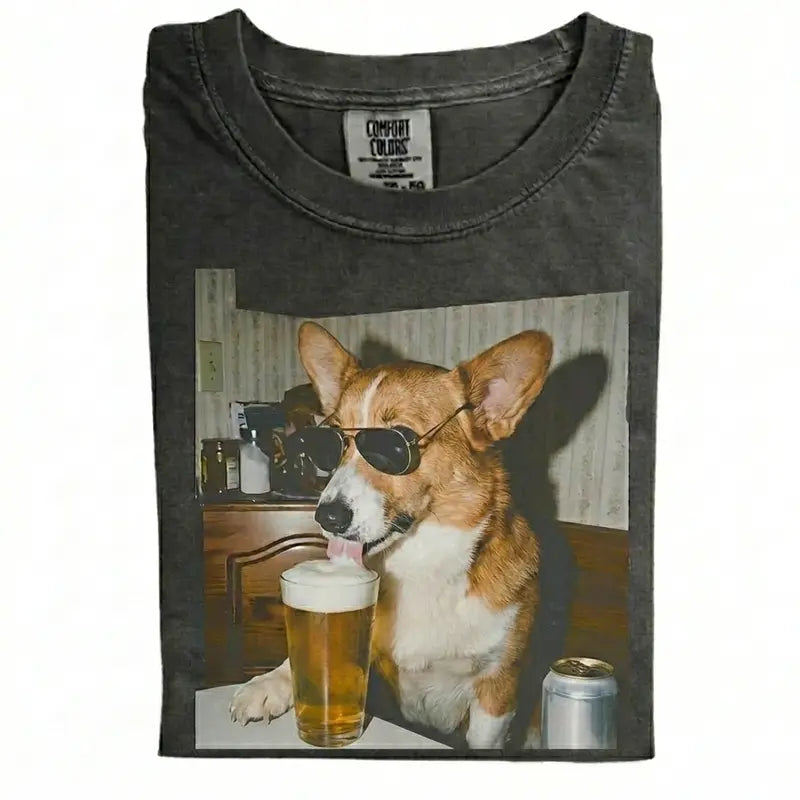 Dog Breeds Available "Drinking Beer" Retro T-Shirt