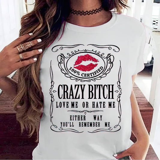 Crazy But Fun Graphic T-Shirt – Funny Cotton Tee for Women & Men, Bold Attitude Statement Shirt - dogmomhat