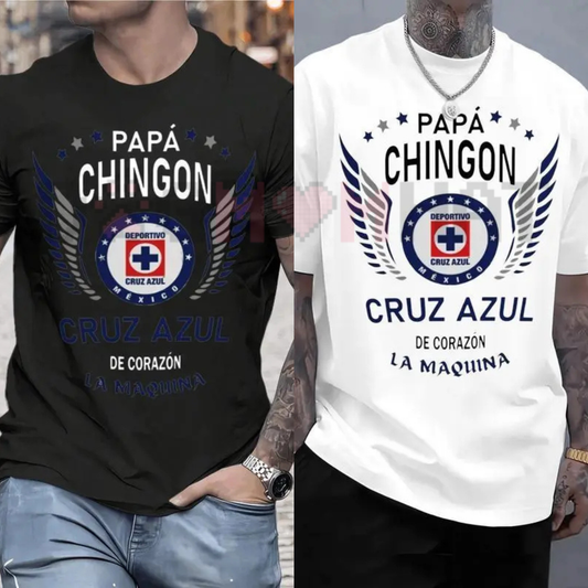 Cruz Azul "Papá Chingón" Graphic Tee – Premium Soccer Fan T-Shirt - Dogmomhat
