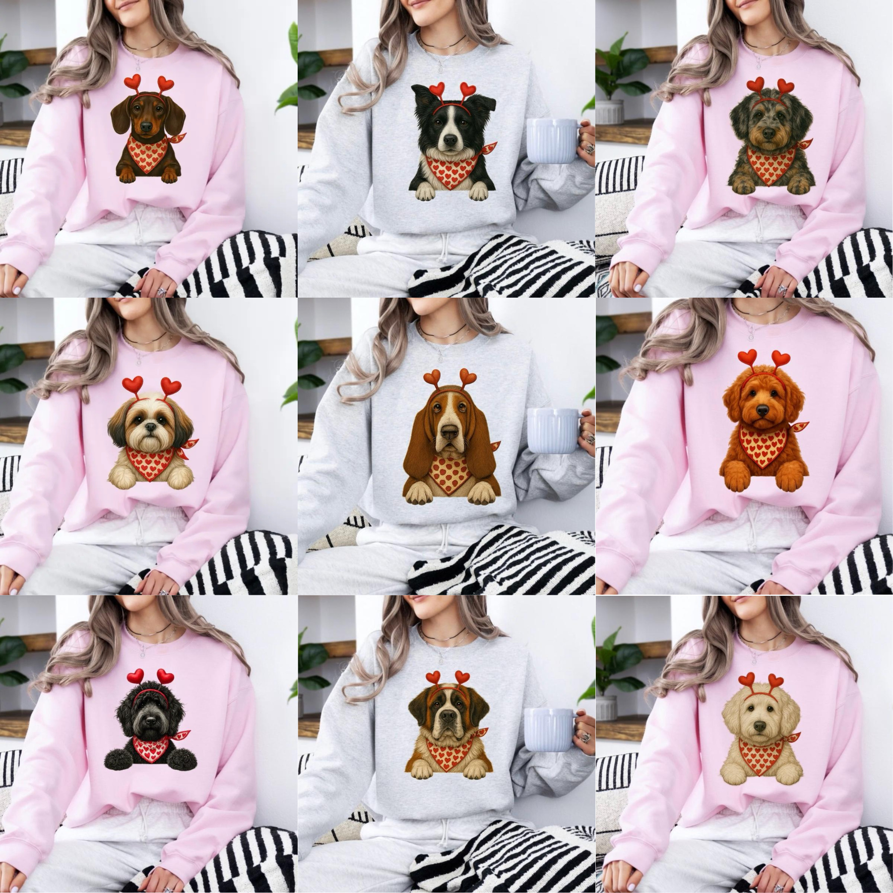 Custom Valentine's Dog Mom Sweatshirt - dogmomhat