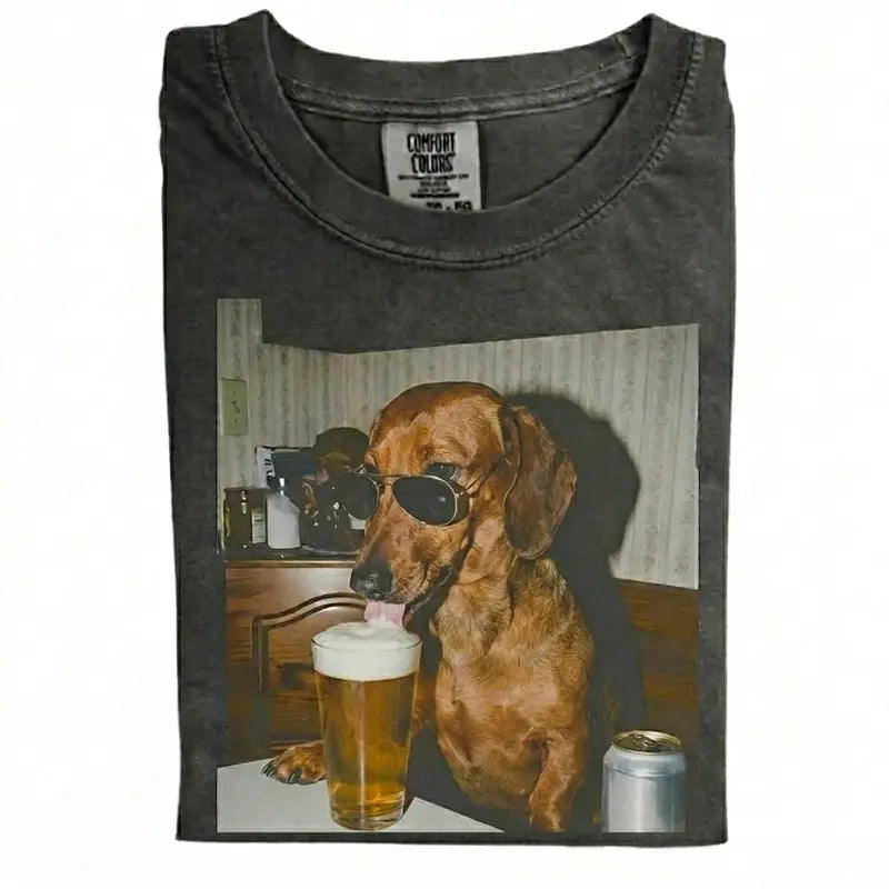 Dog Breeds Available "Drinking Beer" Retro T-Shirt
