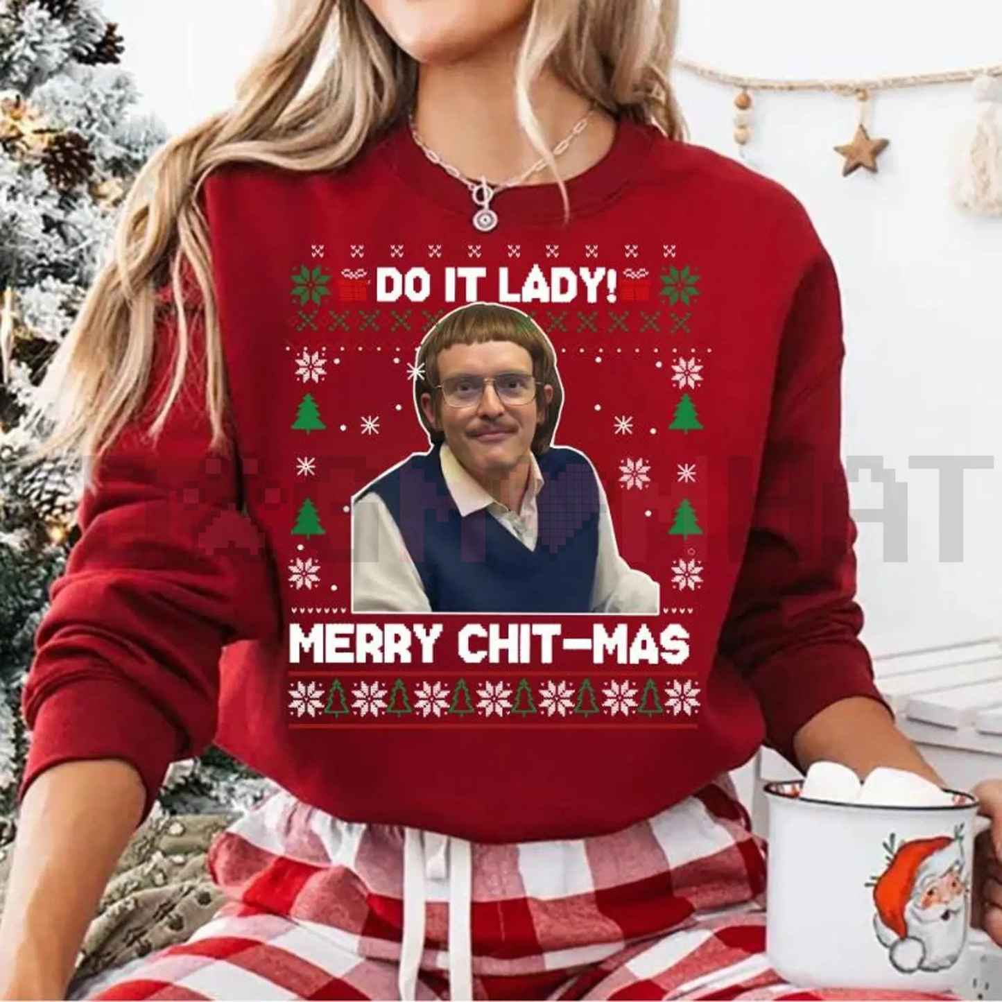 "Do It Lady" Ugly Christmas Sweatshirt - dogmomhat