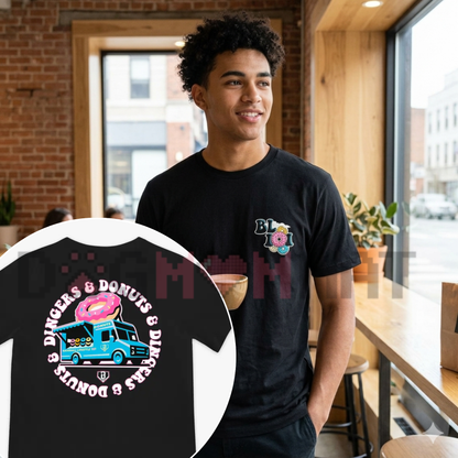 Donut Truck Graphic T-Shirt – Vintage Style Pastry Delivery Tee - Dogmomhat