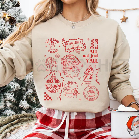 Doodle Christmas Liberal Values Sweatshirt - dogmomhat