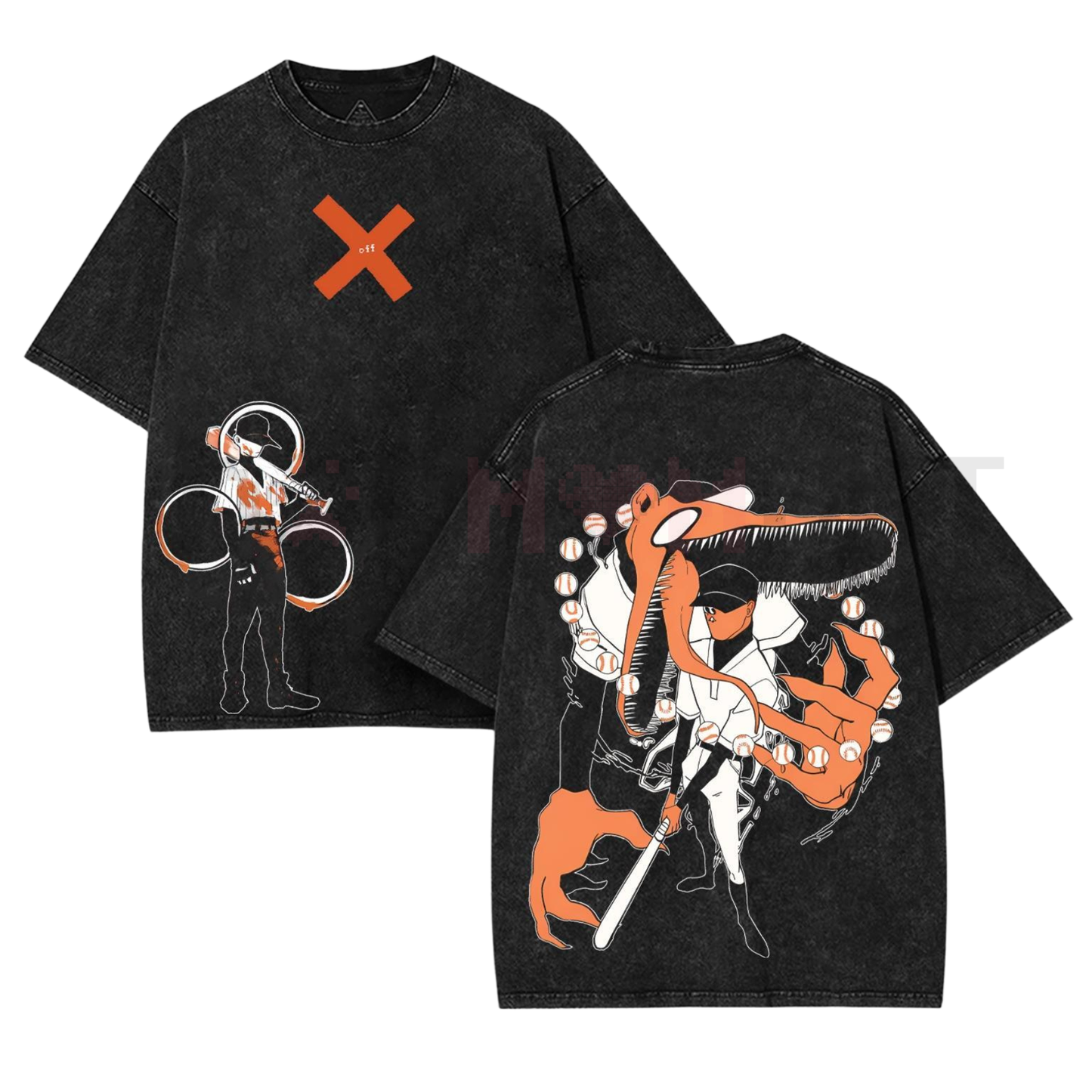 Double Printed OFF The Batter T-Shirt - dogmomhat