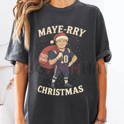 Drake Maye New England Christmas T-Shirt – Patriots Football XMAS Fan Gift Tee-Dogmomhat