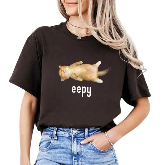 "Eepy Cat" T-Shirt - Silly Sleepy Cat Meme Tee - Dogmomhat