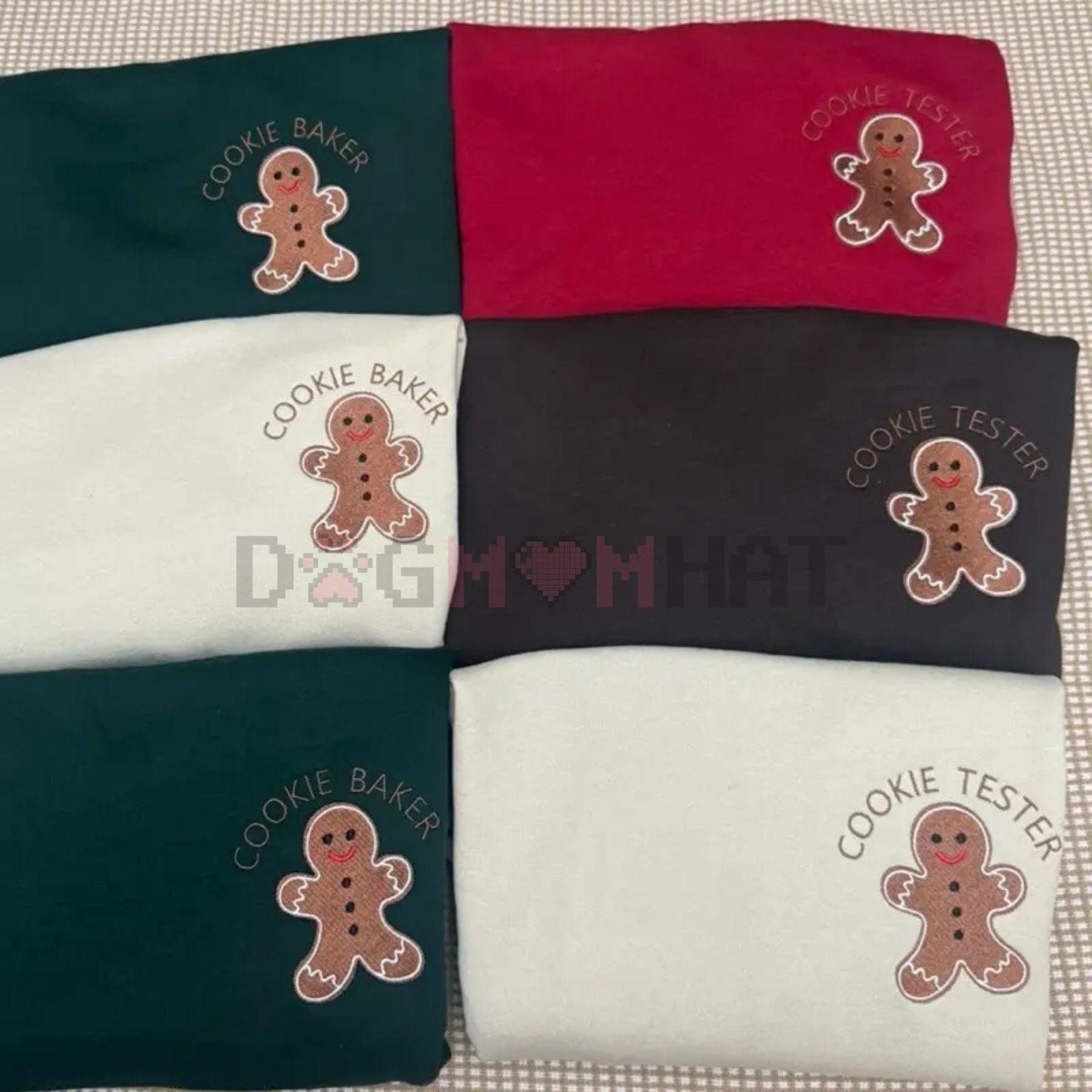 Embroidered 'Cookie Tester OR Baker' Christmas Sweatshirt – Unisex Baking Christmas Sweater, Funny Matching Couple Holiday Gift - Dogmomhat