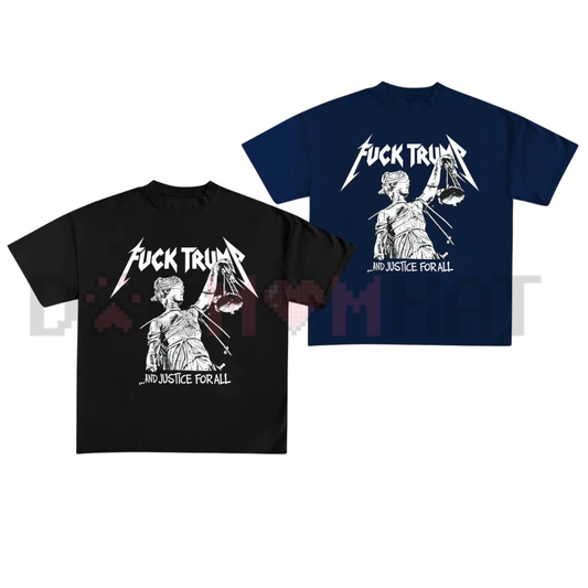 F Trump "Justice For All" Vintage Rock Graphic Tee - Teezioo