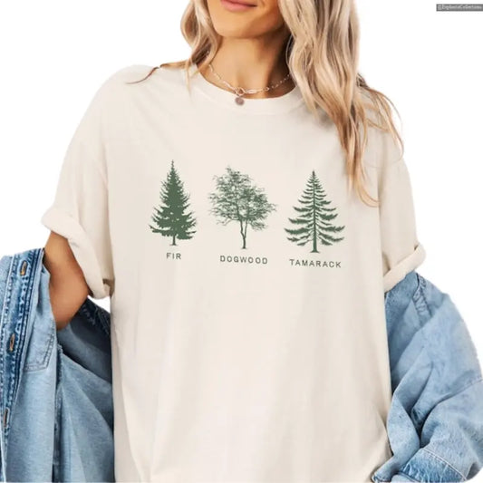Fir Dogwood Tamarack Tree T-Shirt – Nature-Inspired Wordplay Tee, Subtle Statement Shirt with National Park Aesthetic - Dogmomhat