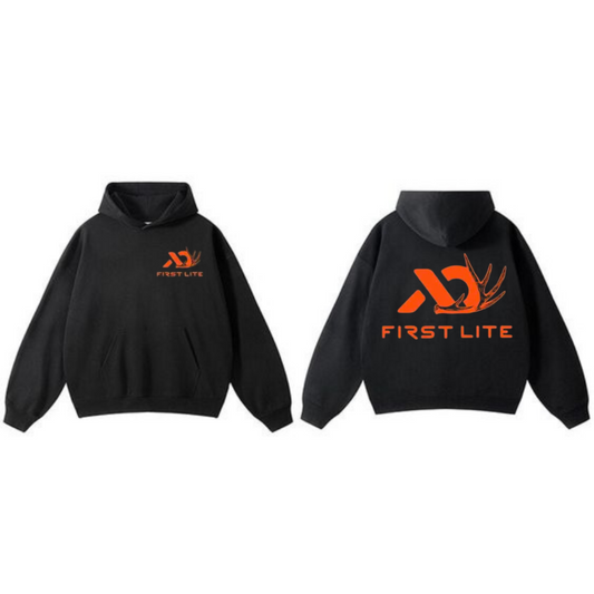First Lite Logo Hunting Hoodie – 2-Sided Hunting Design, Unisex Outdoor Outfit, Gift For Him & Her - Dogmomhat