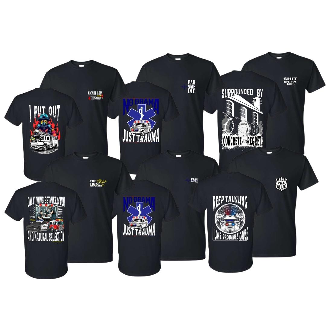 First Responder T-Shirt – Patriotic Graphic Tee to Honor Everyday Heroes in Uniform