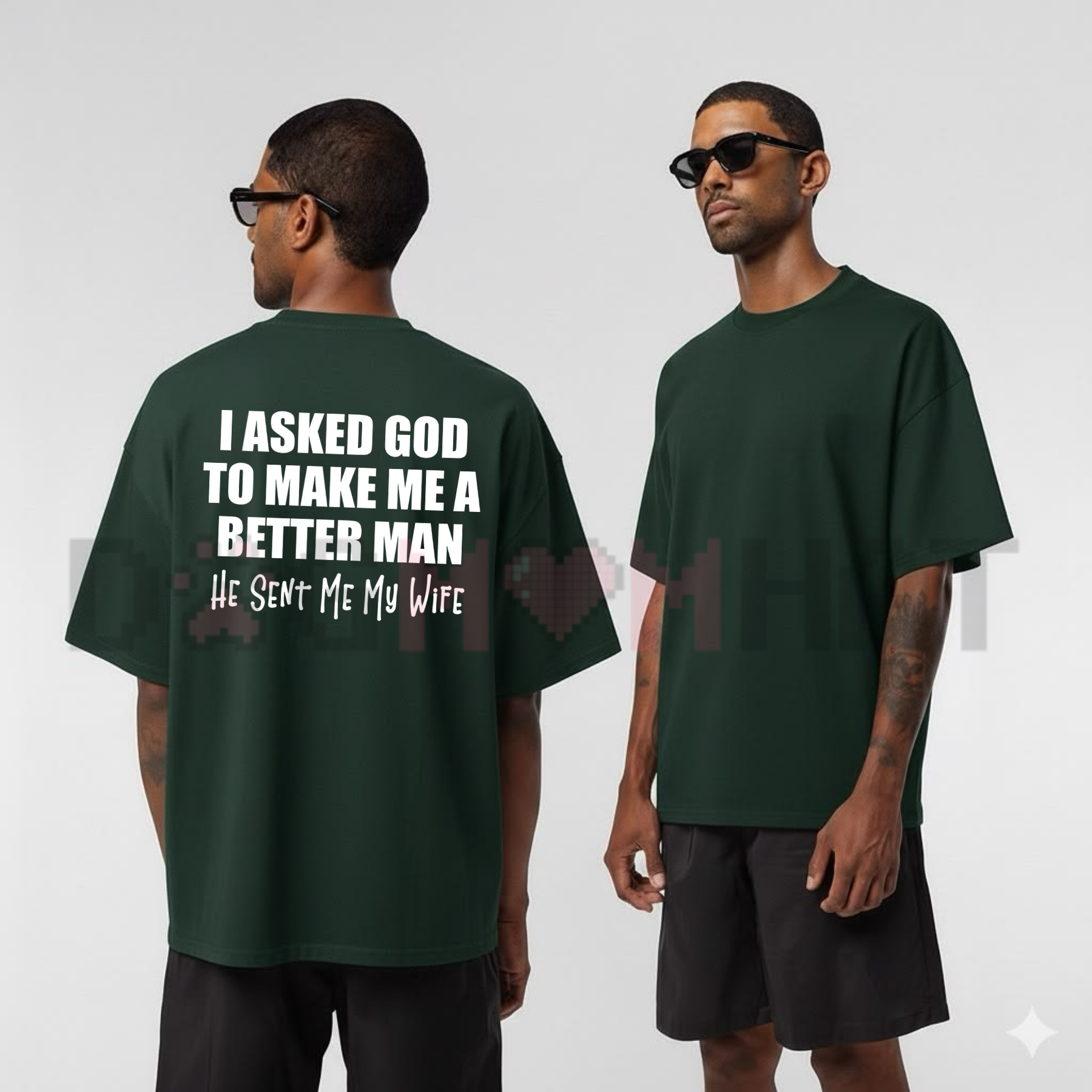 Front view of the Christian Faith Inspirational Graphic Tee showing the bold faith-forward design - dogmomhat