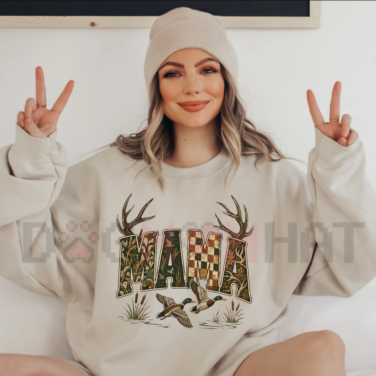 Front view of the Comfort Colors Cowboy Santa T-Shirt displaying Western horseback Santa and Christmas-lights lasso graphic artwork printed across the chest. - dogmomhat