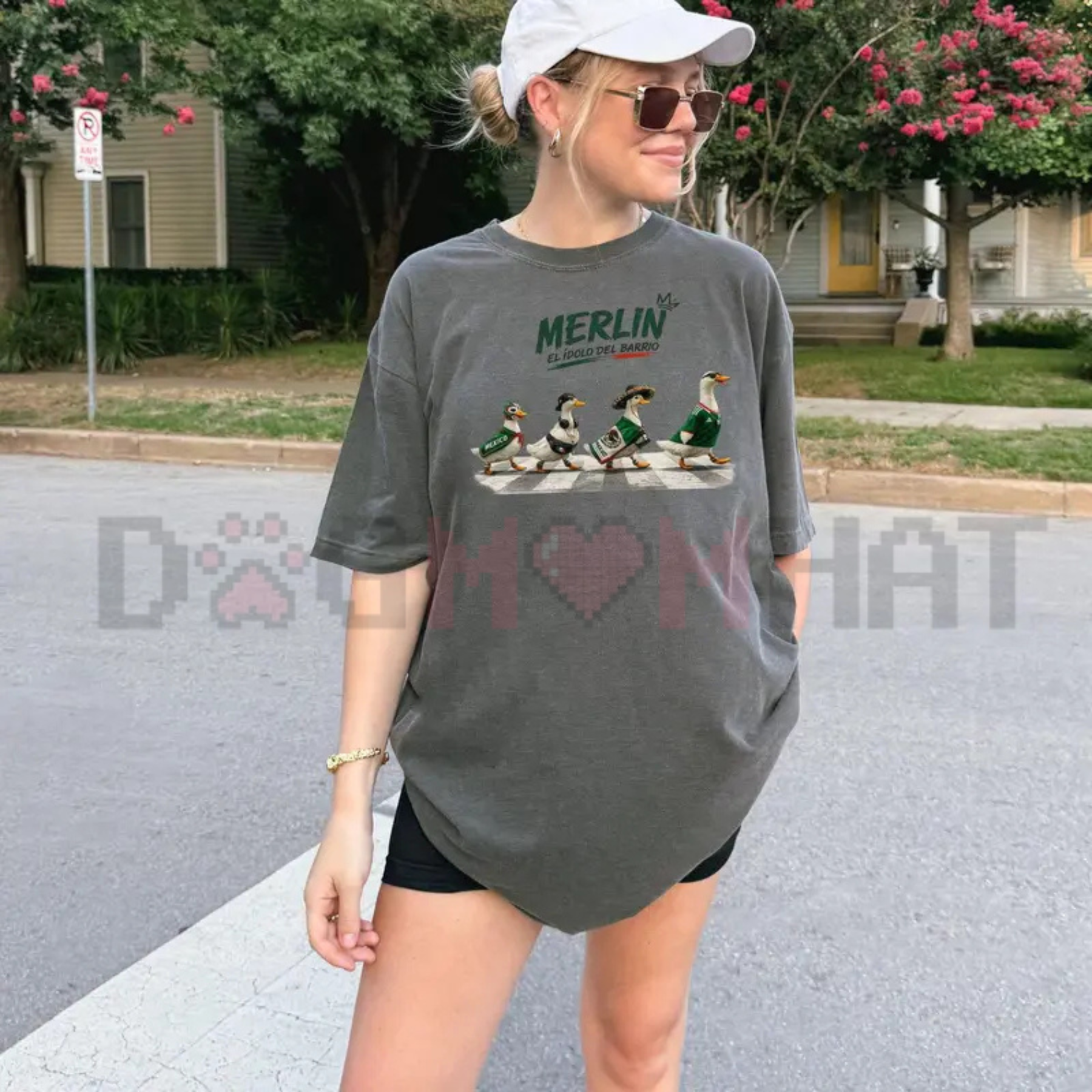 Front view of the Comfort Colors Merlin Mexico Duck Graphic T-Shirt - dogmomhat