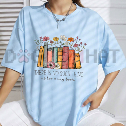 Front view of the Floral Book T-Shirt displaying botanical wildflower open book graphic printed across the chest. - dogmomhat