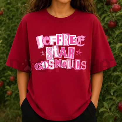Front view of the Jeffree Star Cosmetics T-Shirt displaying the star logo graphic printed across the chest. - dogmomhat
