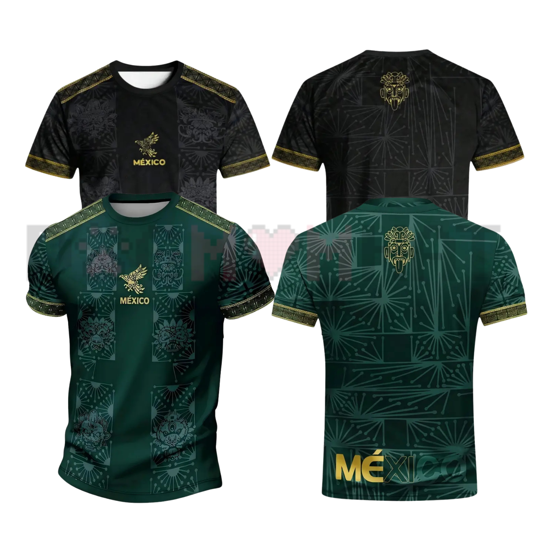 Front view of the Mexican Aztec Totem Print Loose Athletic T-Shirt in a sports setting - dogmomhat