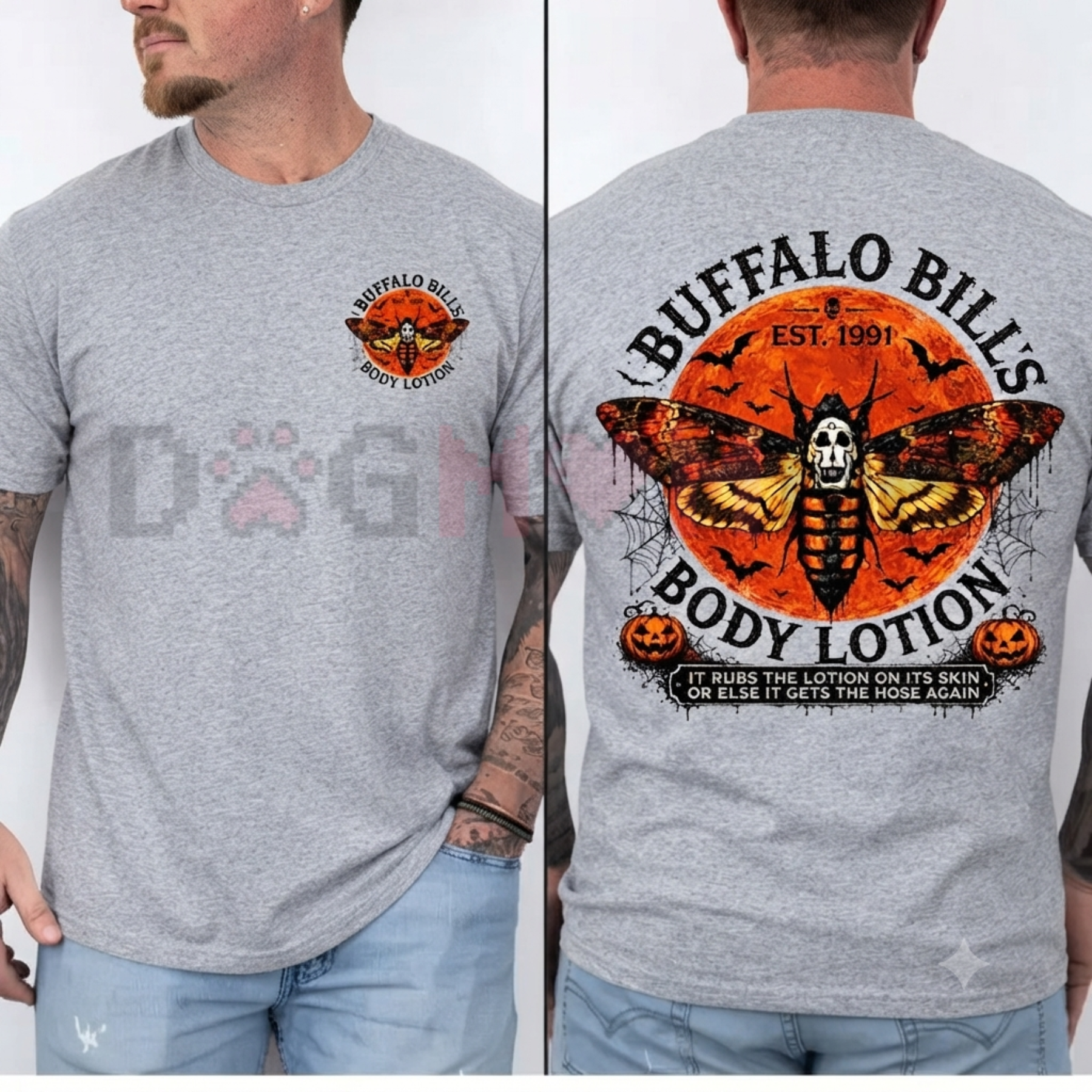 Front view of the Silence of The Lambs Ver.2 Graphic T-Shirt in a casual lifestyle setting