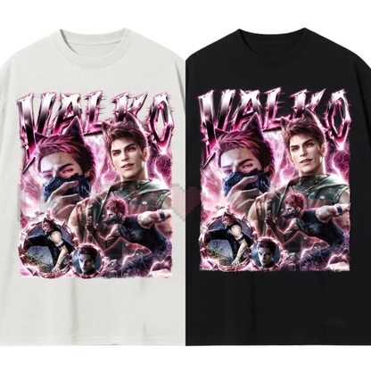 Front view of the Valko Love and Deepspace Graphic Unisex T-Shirt - dogmomhat