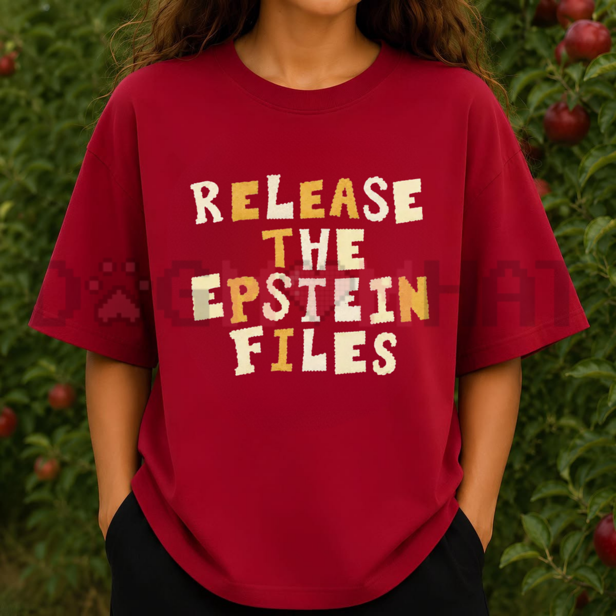 Front view of the declassified truth petition tee displaying viral political protest typography graphics across the chest of a cotton shirt. - dogmomhat