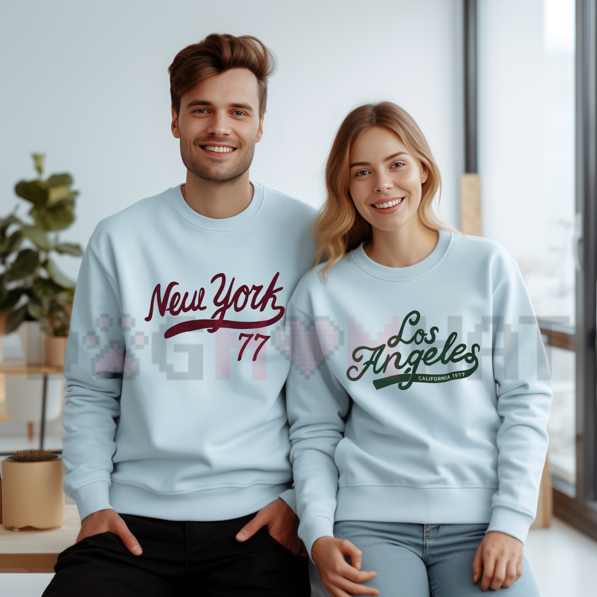 Front view of the festive friction sweatshirt displaying 'Team Game Day' varsity sports graphic typography across the chest of a soft fleece crewneck pullover. - dogmomhat